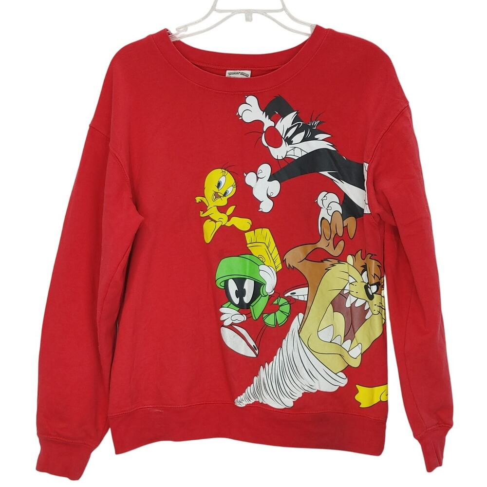 Vintage Looney Tunes Characters Crewneck Sweatshirt Graphic Print Womens Medium